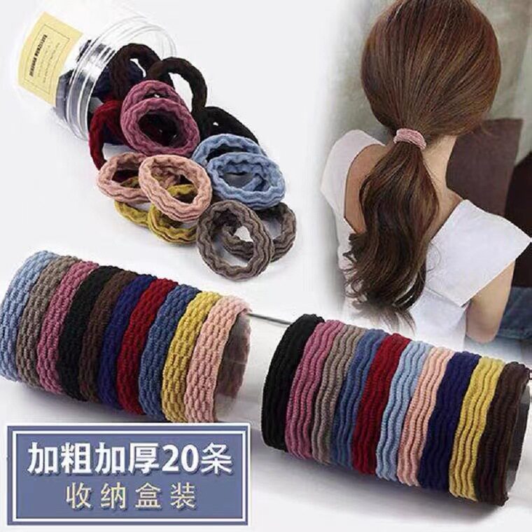 成人橡皮筋发圈袋装加粗韩国高弹力皮筋女扎头无接缝头绳简约发绳