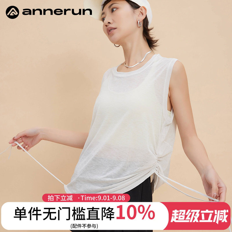 ANNERUN无袖侧褶运动罩衫图片