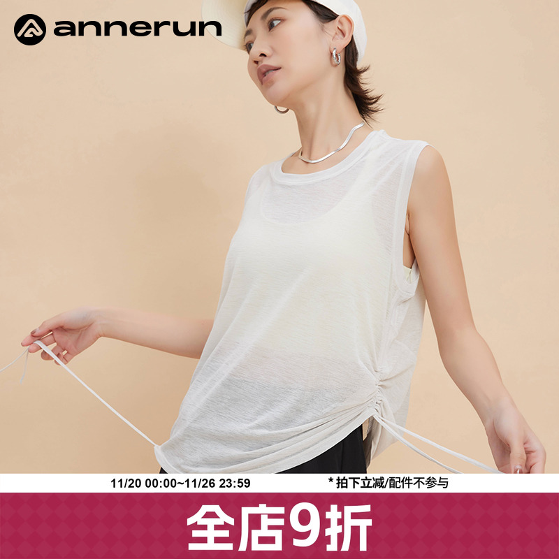 ANNERUN无袖侧褶运动罩衫