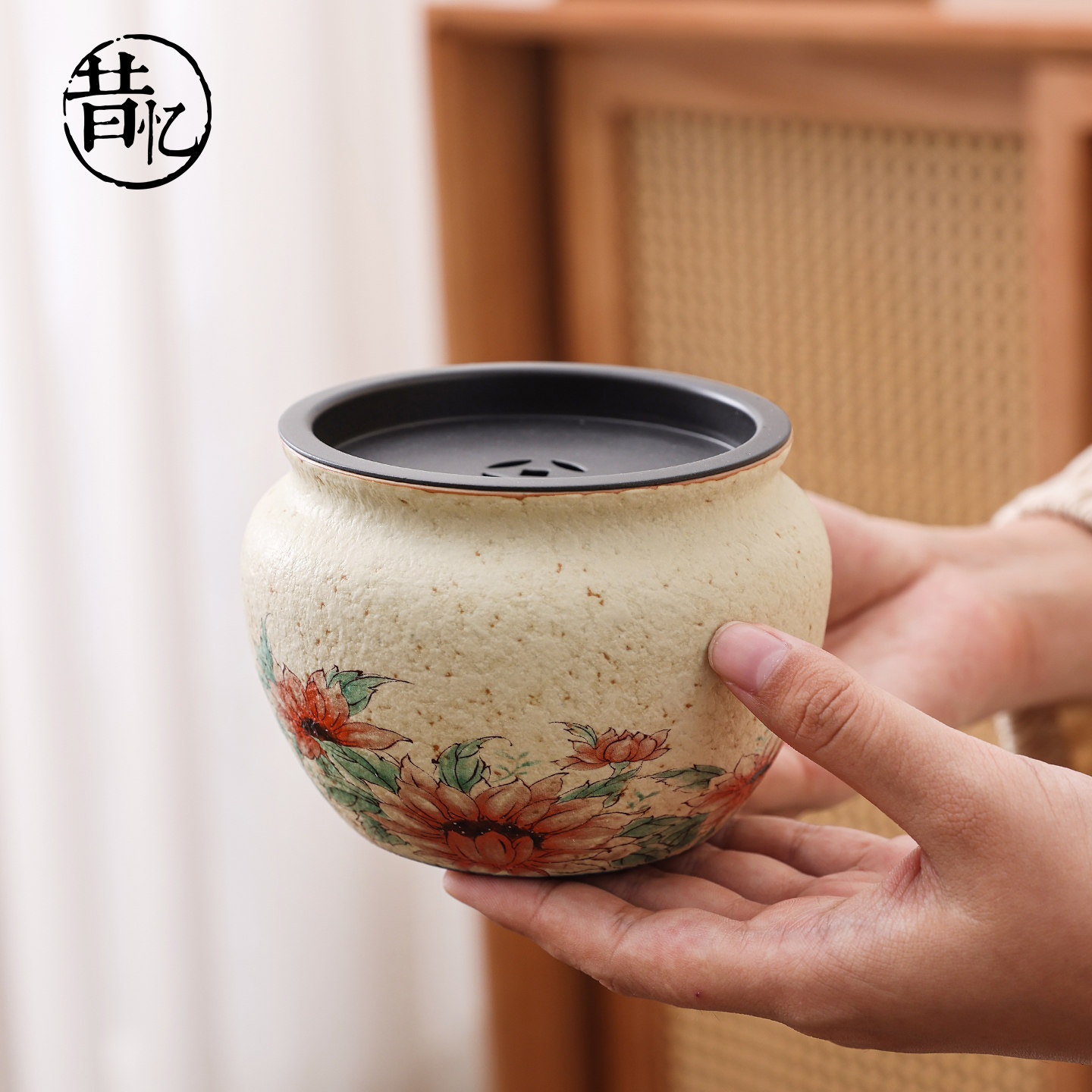 复古陶瓷建水茶洗茶渣废水缸干泡台茶缸水盂水洗轻奢高端茶具配件