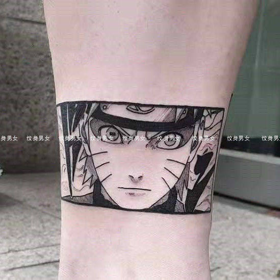 日系漫画卡通二次元火影忍者漩涡鸣人纹身贴 防水