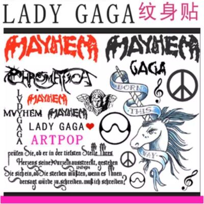 嘎嘎Ladygaga同款演唱会纹身贴mayhem专辑应援脸贴纸防水男女个性