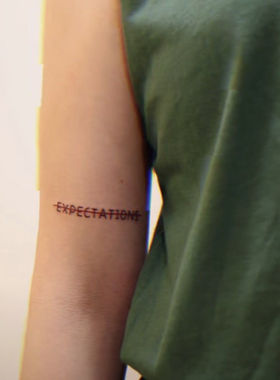 没有期望就没有失望纹身贴 expectations英文字母手腕贴个性防水