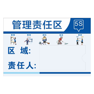 亚克力插卡式消防安全废物仓库卫生区域区负责人岗位责任牌6S管理责任标识牌生产设备管理牌带卡槽信息公示牌
