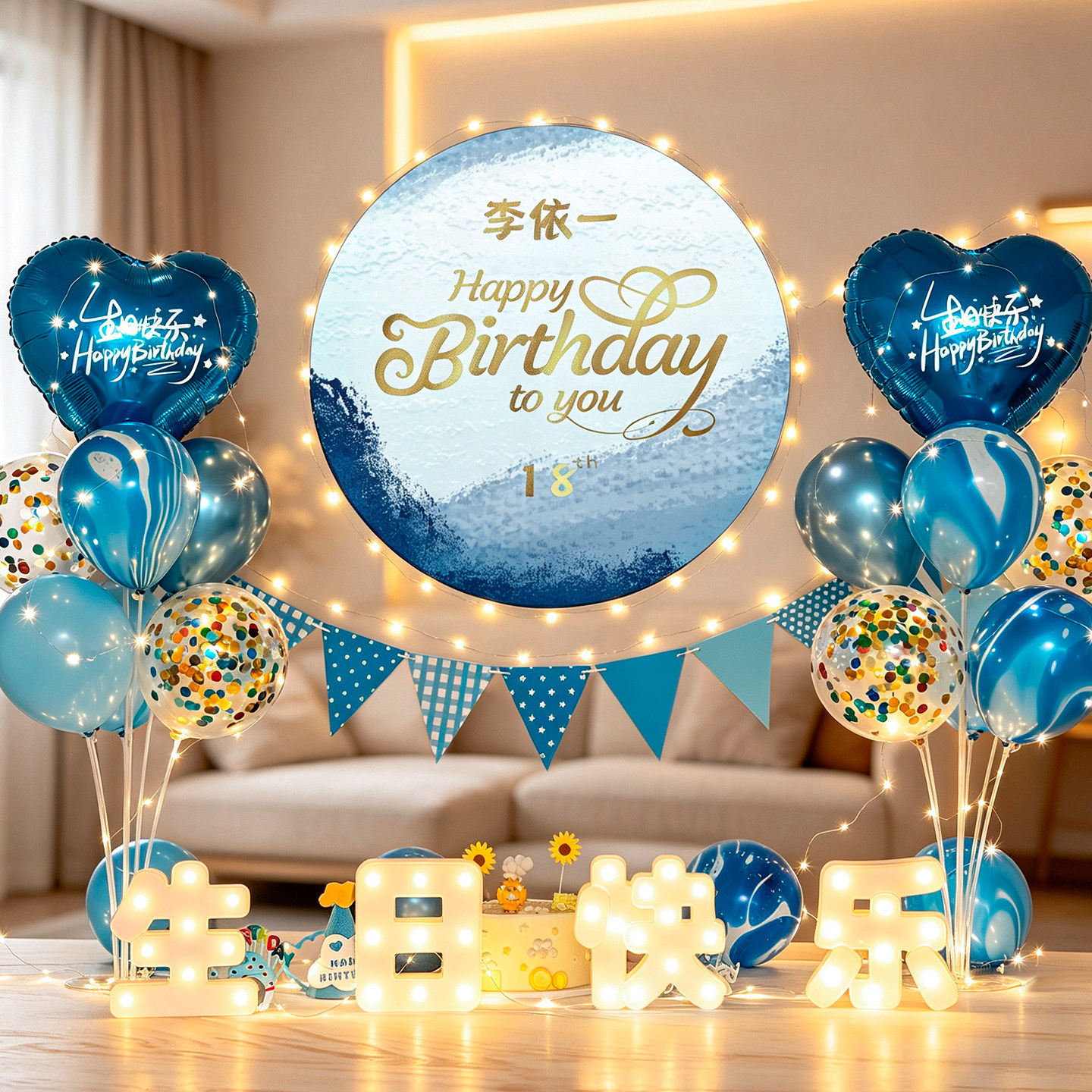 气球海报定制套餐生日布置场景图片