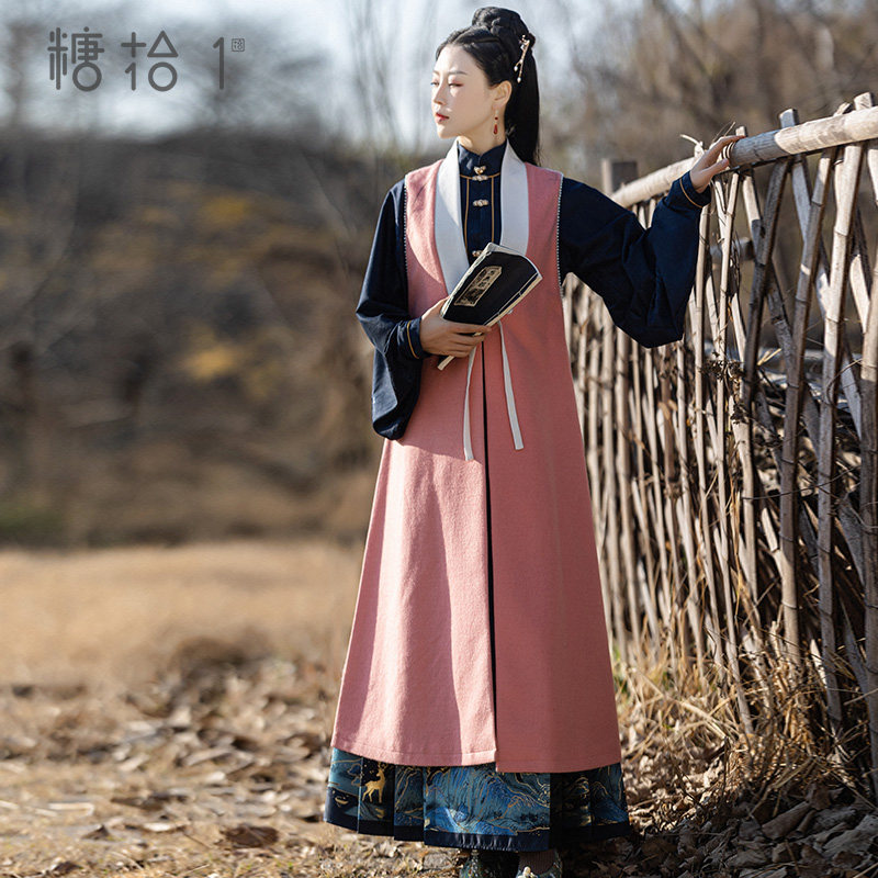 糖十一山居明制汉服长款比甲女
