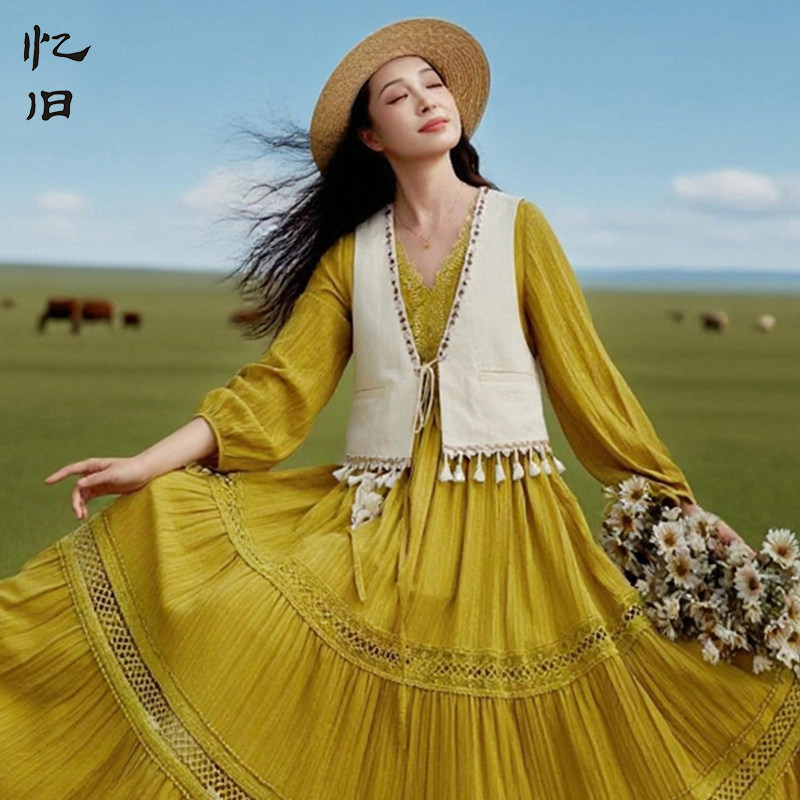 【随行记】文艺马甲秋季女外搭坎肩2025新款流苏百搭纯色短款马夹