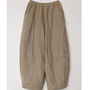 长95臀围162 39342 宽松做旧休闲全松紧长棉裤 衣路走来