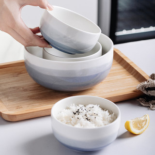 碗家用陶瓷创意米饭碗大号面碗汤碗水果沙拉碗个性餐具瓷碗大号勺