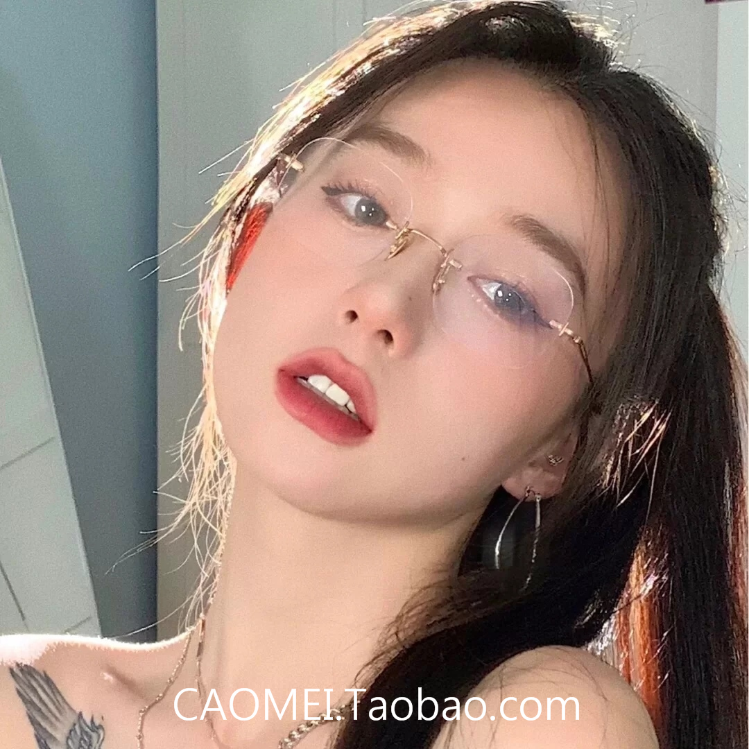 jennie同款无框眼镜女可配近视