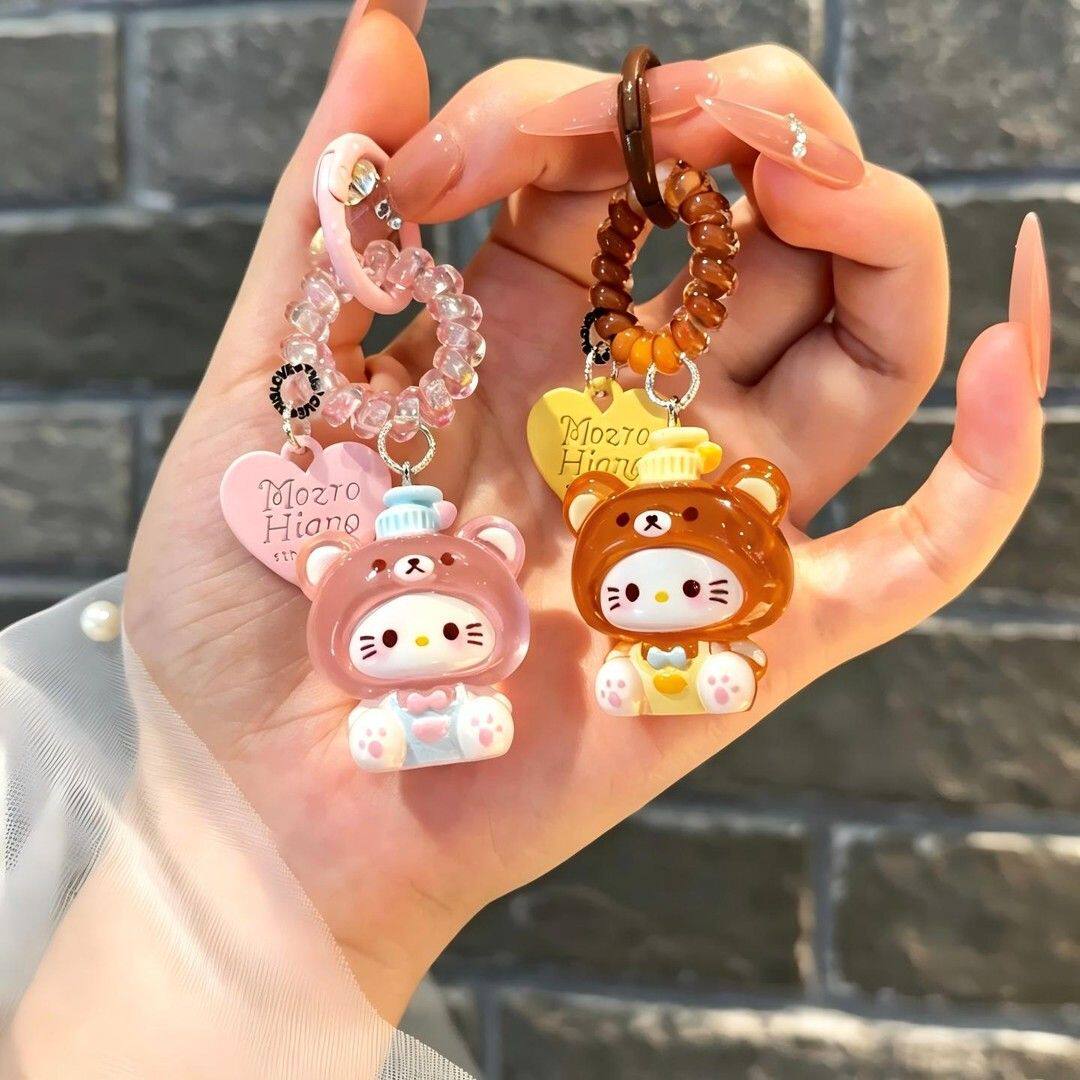 萌粒立体透色猫咪钥匙扣