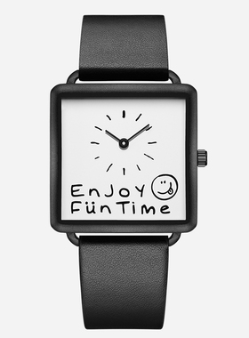 Funtime手表女学生初高中女chic森系简约可爱方形小众2021年新款