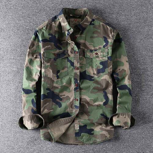 Men's Camouflage Cargo Shirts High-Quality Durable Outdoor