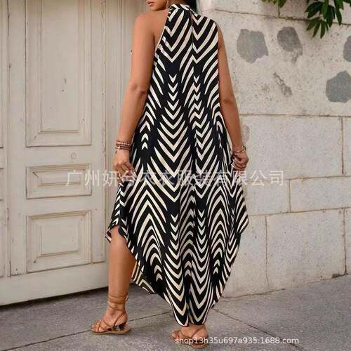 Casual Printed Sleeveless Dress Summer Fashion Comfortable