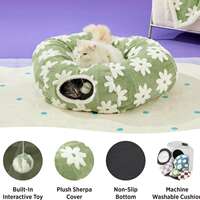 Cat Tunnel Bed Cozy Donut Cat Cave Tunnel for Indoor Cats thumbnail 7