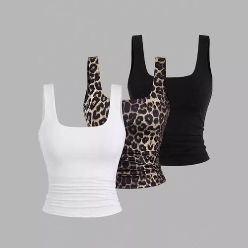 Women's Plain / All Over Print Tank Top Casual Comfy Cami