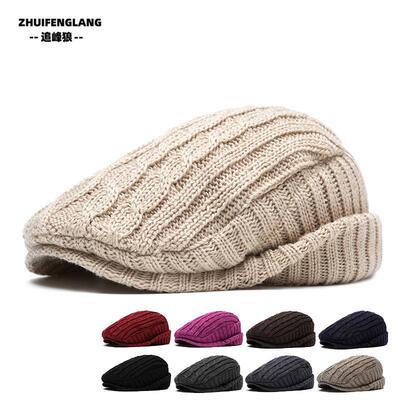 BIGWIG Winter Knitted Newsboy Cap Warm Lined Flat-Top Cap
