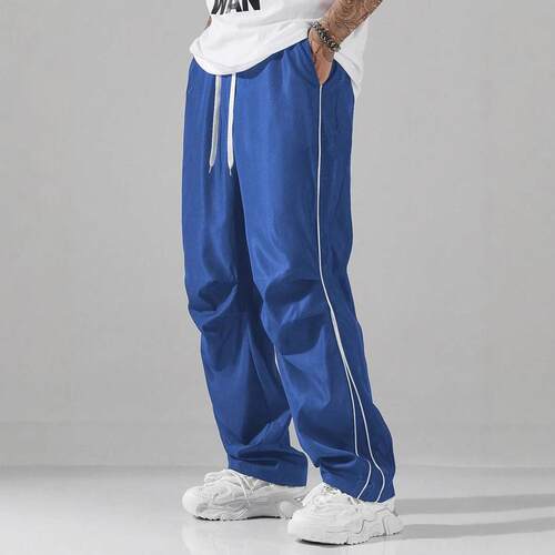 Campus Men's Printed Striped Casual Streetwear Straight-Leg