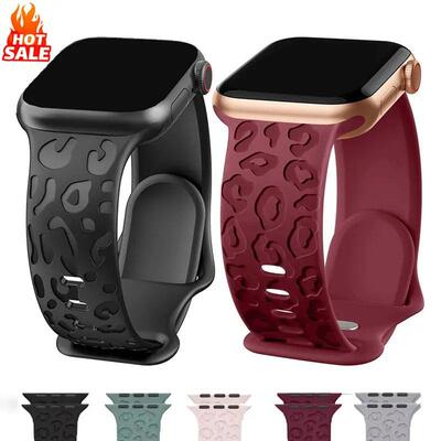 Leopard Engraved Silicone Smart Watch Band Unisex Stylish