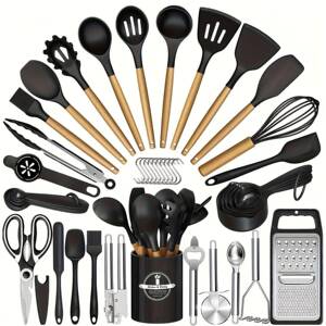 Silicone Kitchen Utensil Set 34PCS Heat Resistant Kitchen