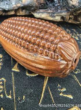 2026枣木金玉满堂手把件玉米太行陈化料实木雕刻盘玩汽车挂件随身