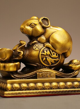 2026黄铜如意聚财聚宝盆十二生肖动物铜器礼品旺旺聚财生肖狗家居