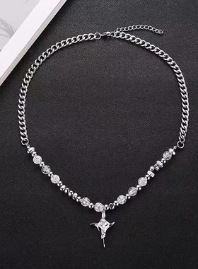 2026不规则星体裂纹珠项链男小众不掉色帅气配饰个性简约高级感饰