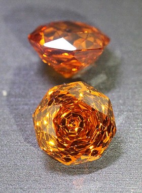 2026卡罗拉玫瑰花切芬达石裸石高级感橙色宝石高精切礼品戒指吊坠