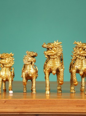2026厂家黄铜钻石麒麟火麒麟家居金属工艺品摆件