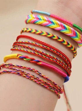 2026端午节五彩绳手链手工编织金丝五色线五彩手绳儿童宝宝五月节