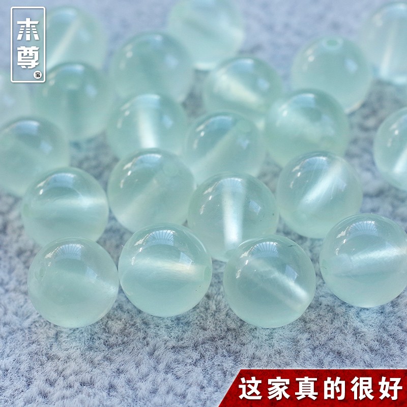 2025天然7A葡萄石散珠diy手链配饰 多宝手串绿色水晶手工单颗隔珠