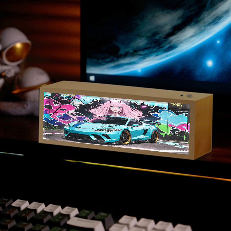 赛博朋克风电竞房氛围感发光蓝牙音响创意礼品男生卧室汽车小夜灯