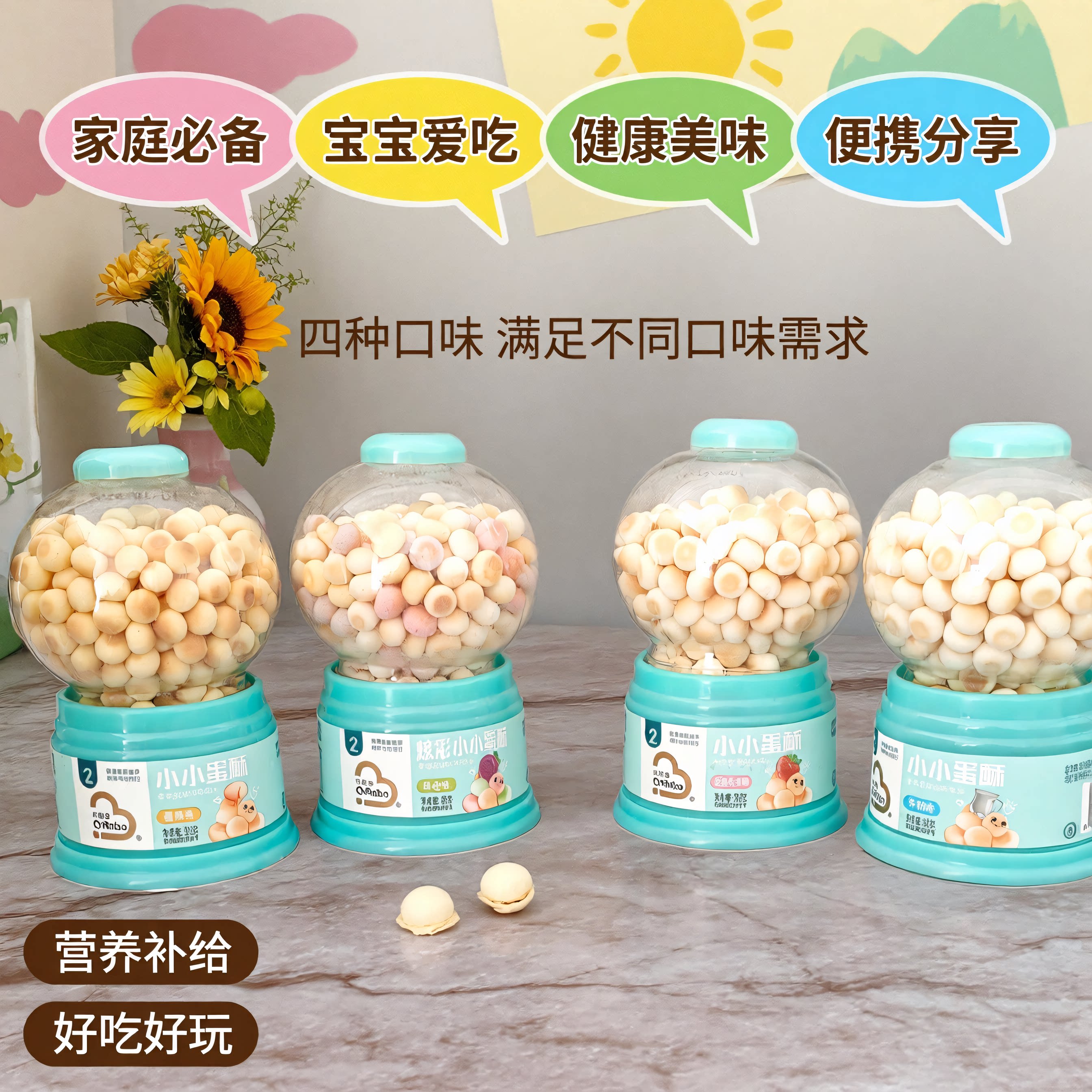 巧莱宝小小蛋酥奶豆扭蛋机系果蔬多彩入口即化玩具小馒头宝宝零食