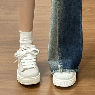 秋季新款复古豹纹面包鞋女ins小众大舌头板鞋美式百搭休闲鞋