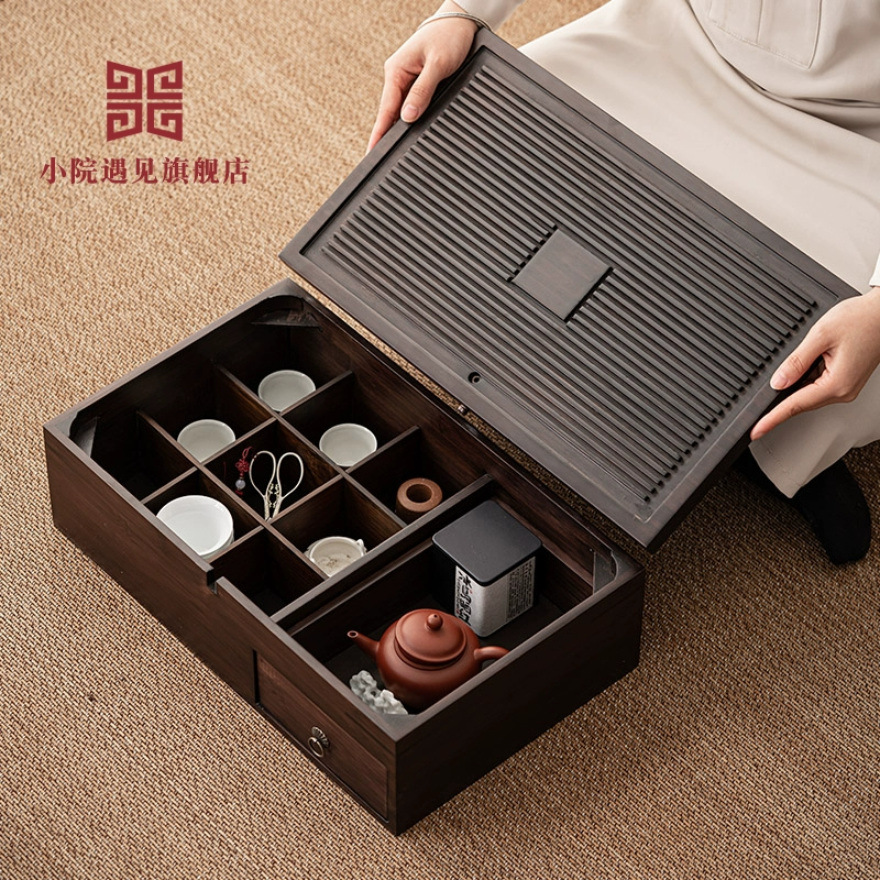 khay trà gỗ xá xị Sân Nhỏ Đáp Ứng Đơn Giản Nhật Bản Khay Trà Hộ Gia Đình Khay Bàn Trà Đa Năng Trà Phụ Kiện Hộp Bảo Quản Hộp Bảo Quản khay trà đục đẹp khay đựng ấm trà bằng gỗ