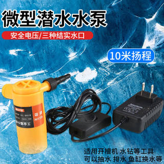 鹿色12V直流微型家用迷你潜水泵220v开槽机小水泵抽水自吸泵水钻