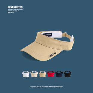 韩版ins潮牌时尚字母刺绣空顶帽女夏跑步户外运动登山无顶渔夫帽