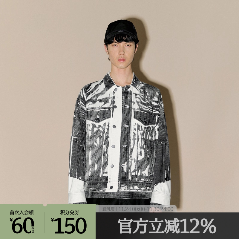 Neil Barrett合作款，成衣丝网印牛仔夹克