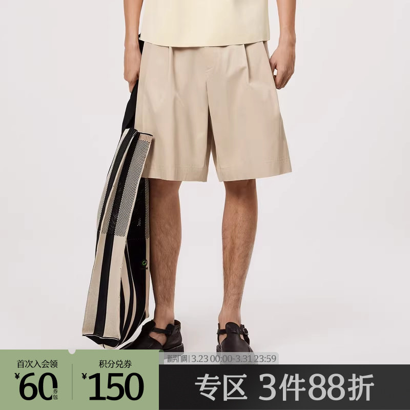 速写奥莱outlets男装春秋折扣新款休闲短裤宽松直筒舒适五分裤