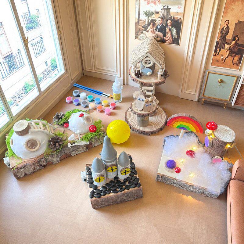 树屋搭建材料小树屋幼儿园区域角diy手工材料包自做木制微景观小