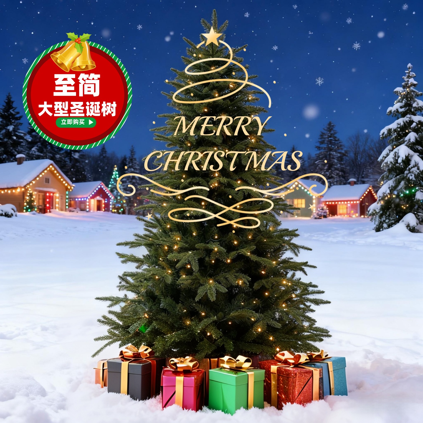 圣诞树家用大型装饰圣诞节场景布置christmas tree商城商场摆件