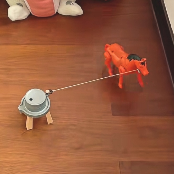 拉磨小马推磨毛驴电动小马玩具儿童玩具发声马车旋转转圈绕桩马