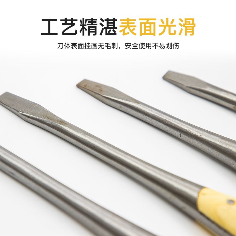 加粗一字可敲击扁型木夹柄螺丝刀穿心改锥起子可锤击一体式螺丝刀