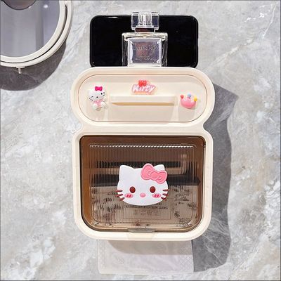 卫生间专用厕纸盒纸巾盒卫生间防水免打孔可爱卡通kt猫厕所抽纸盒