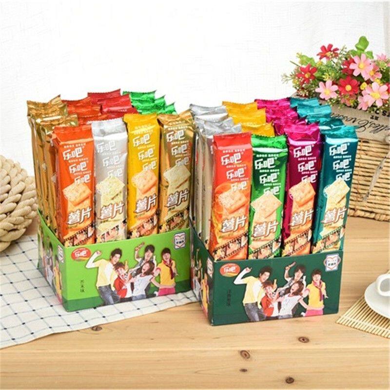 乐吧薯片50g多口味可选非油炸薯片芥末味超市零食同款整箱