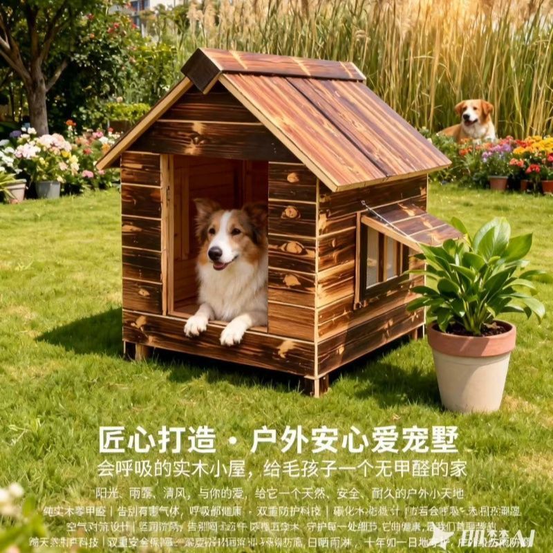 木头狗窝实木高档狗住所   室内外宠物狗笼子狗别墅家用新型猫窝