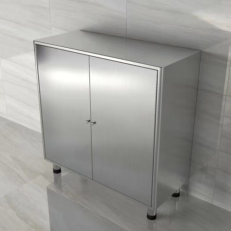 304现代简约厨房餐边柜支持定制4层防锈防霉对开门E0级不锈钢储物