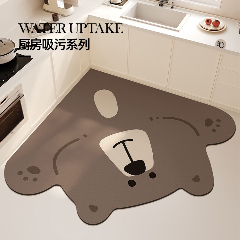 卡通厨房速干地垫防滑吸水可擦耐脏吸水垫门口耐脏脚垫家用地毯