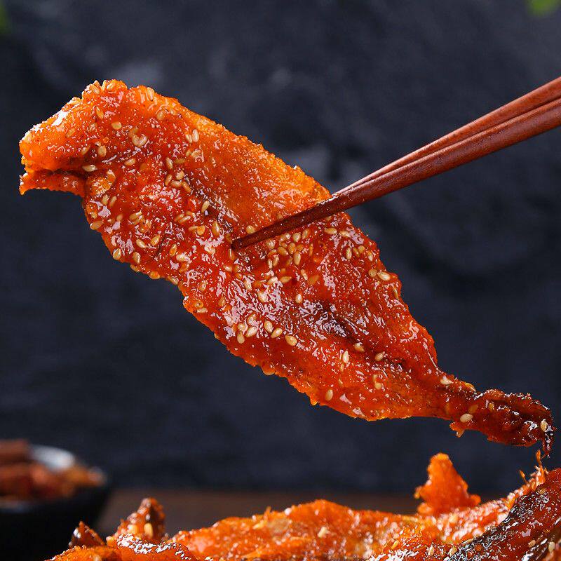 500g芝麻蜜汁甜辣龙头鱼鳗鱼丝海鲜零食芝麻鱼干香辣小鱼仔250g