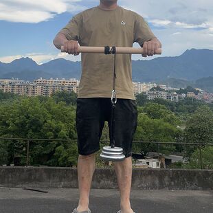 千斤把木棍榉木卷提缸功小臂力量训练器肌肉锻炼增粗绳棍男